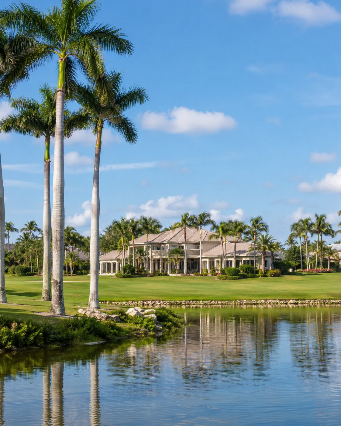 Home on a golf fairway beside a lake in the Aberdeen community, Boynton Beach