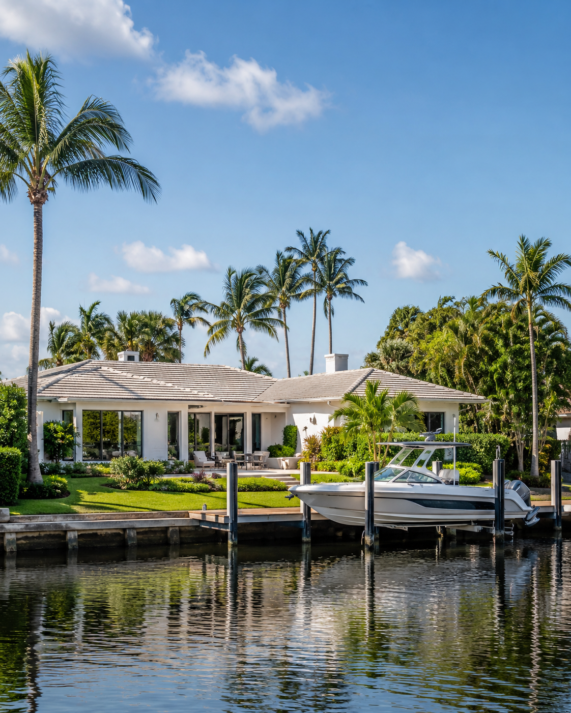 Waterfront home with private dock on a canal in Tropic Isle, Delray Beach