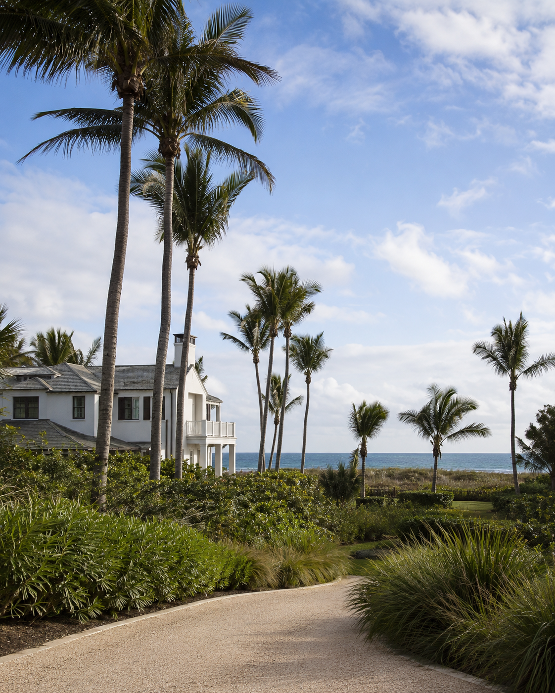 Secluded oceanfront estate in the Jupiter Island area near Jupiter