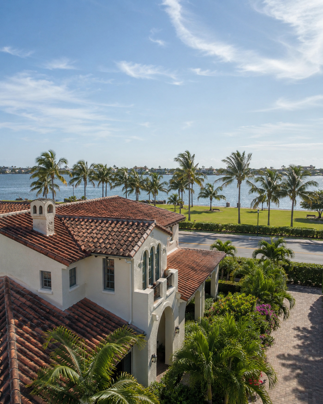 Historic Mediterranean home overlooking the Intracoastal waterfront park in the Bryant Park area, Lake Worth Beach