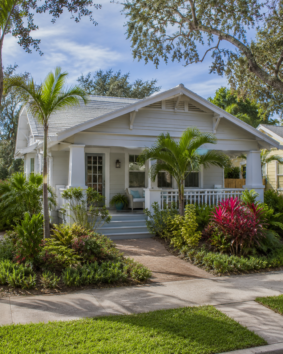 Restored craftsman bungalow on a tree-lined street in College Park, Lake Worth Beach