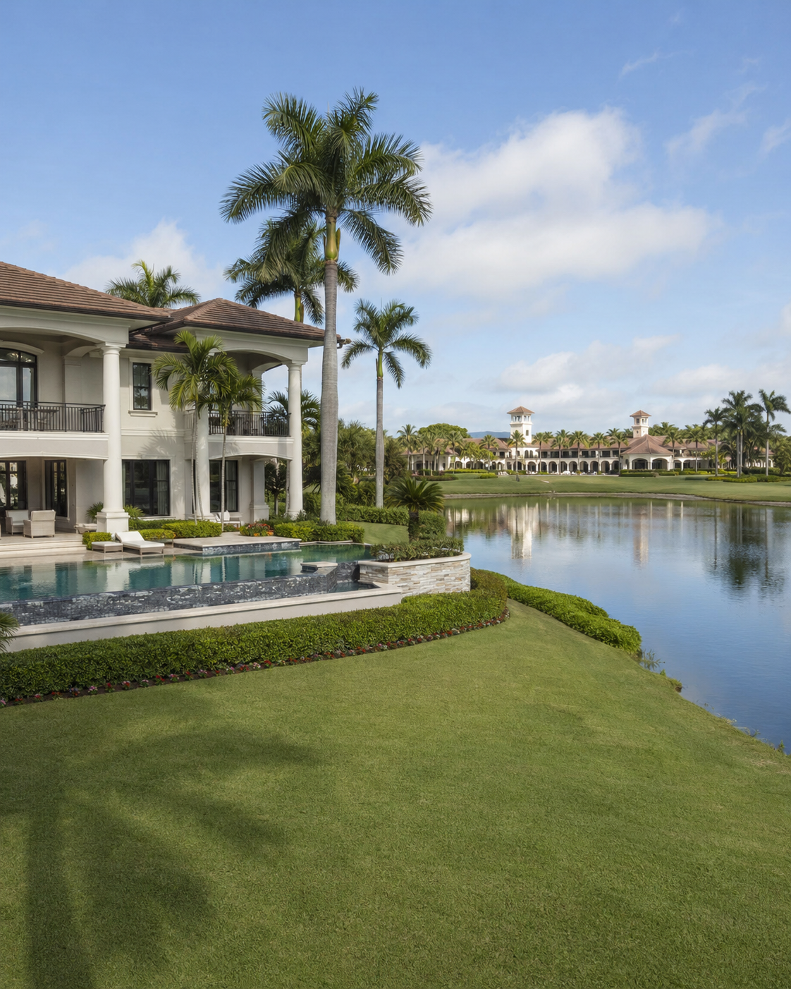 Estate overlooking a championship fairway and lake in PGA National, Palm Beach Gardens