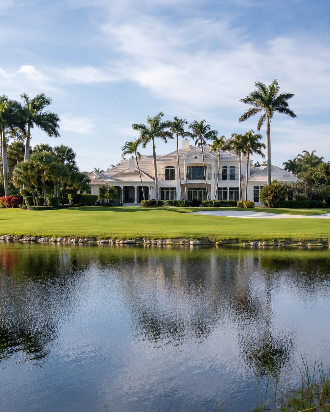 Palm Beach Gardens golf-community estate overlooking a fairway, Palm Beach County