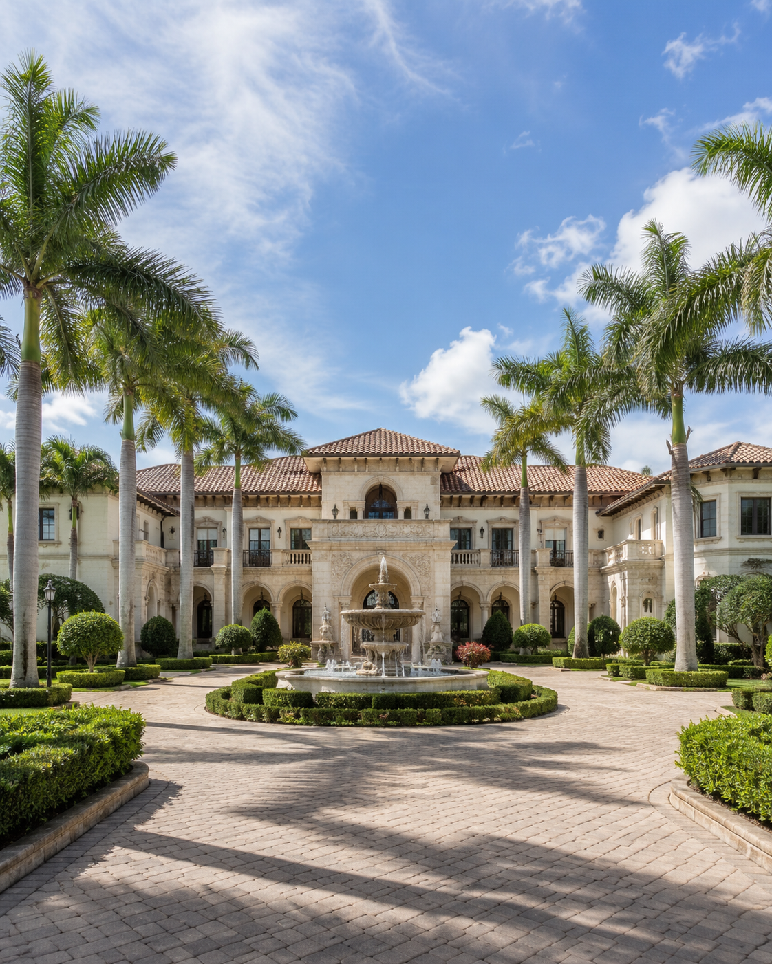 Opulent Mediterranean estate with fountain in the Versailles community, Wellington